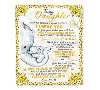 Couverture Polaire personnalisée pour ma Fille, Je t'aime de la Part de Maman, Papa, Panda, Tournesol, éléphant, Anniversaire, Noël, Thanksgiving, Remise des diplômes