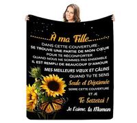 Couverture Polaire Personnalisée pour Ma Fille, Plaid Personnalisé Couverture à Ma Fille, Couverture Message Lettre en Français Idée Cadeau Noël, De Noël Et du Nouvel an pour Fille (à Ma Fille)