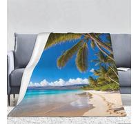 Couverture Polaire Plage Mer, Plaid Polaire Paysage Bord de Mer Douce Chaude Moelleuse Couverture Polaire pour Canapé lit et Chaise pour Ado Adultes Couverture 180x200 cm