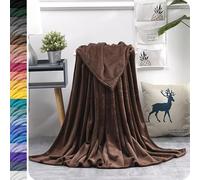 Couverture Polaire, Plaid Couverture Polaire 150 x 180 cm Polyester, Pelucheuse et Douce, Entretien Facile Plaid Fourrure Douillette et Confortable Le Lit, Le Canapé, Le Sofa, Lit et Salon, Marron