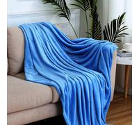 Couverture Polaire, Plaid Couverture Polaire 160 x 200 cm Polyester, Pelucheuse et Douce, Entretien Facile Couverture Thérapeutique Anti-Stress pour Femme, Homme, Enfant, Animal, Famille, Bleu Ciel