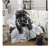 Couverture Polaire - Plaid Tupac-2pac 150x200cm - Multicolore - Chambre - Lavable - Rectangulaire