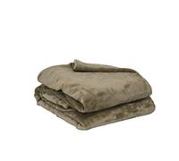 Couverture Polaire Polyester Taupe 220 x 240 cm - POYET MOTTE - Gamme MICROFLANELLE