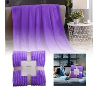 Couverture polaire pour canapé - Jacquard côtelé 3D - Douce et chaude - Couverture pelucheuse, confortable, légère et chaude pour lit ou canapé (127 cm BAR444 (C, 100 x 150 cm)