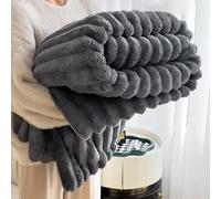 Couverture polaire pour canapé, super douce, confortable, épaisse et chaude pour canapé, lit, utilisation en toutes saisons, décoration chaude pour la maison (69,5 x 100 cm, gris)