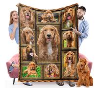 Couverture polaire pour chien cocker, couverture en flanelle douce et confortable pour canapé, salon, cadeau pour les amateurs de chiens, taille double 152,4 x 203,2 cm, pour lit simple