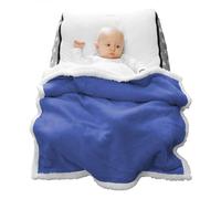 Monsieur Bébé – Couverture plaid polaire enfant 75×100 cm en flanelle et sherpa – 4 coloris