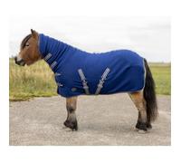 Couverture polaire pour shetlands avec couvre-cou QHP - bleu - 115 cm