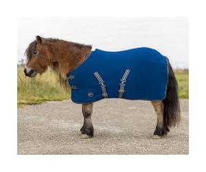 Couverture polaire pour shetlands avec sangle QHP Bleu 65 cm (Longueur totale: 95 cm)