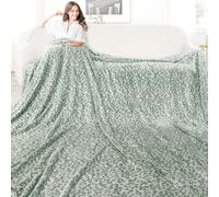 Couverture polaire pour très grand lit, vert sauge, 228,6 x 274,3 cm, couverture de lit douce et confortable, légère pour toutes les saisons, canapé