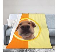 Couverture Polaire Regard De Chien Couverture en Peluche Doux Plaid Canape Confort Plaid Polaire pour Cadeau Camping Chambre À Coucher M