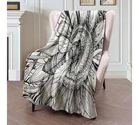 Couverture Polaire Sketch Wing Beautiful Graphic Bee Buzz on Ornate Flower Animals Engraving Paint Wildlife Nature Plaid Canape Confortable Plaid Polaire Doux Couverture en Peluche pour Canapé S