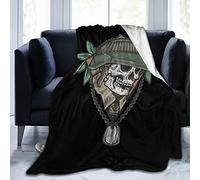 Couverture Polaire Skull and Bones Veterans Plaid Polaire Élégante Couverture en Peluche Doux Plaid Canape pour Camping Canapé Toutes Les Saisons S