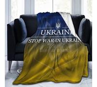 Couverture Polaire Stop The War in Ukraine Couverture en Peluche Élégante Plaid Polaire Confortable Plaid Canape pour Canapé Camping Chambre À Coucher M