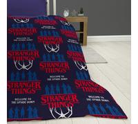 Couverture Polaire Stranger Things Flamme Répétition Logo 100x150cm Noir Netflix