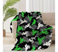 Couverture polaire super douce en flanelle avec motif moto tout-terrain, pour canapé, lit, 127 x 101,6 cm, pour enfant