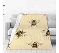 Couverture polaire ultra douce avec imprimé abeille, couverture micro pelucheuse de luxe, confortable et chaude pour lit, canapé, canapé et voyage