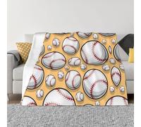 Couverture polaire ultra douce avec motif balle de baseball et balle de softball, 150 x 200 cm, sans boulochage, couverture légère et confortable en flanelle