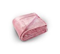 Couverture polaire unie ""PILONGA"" Rose Clair 240x220 cm