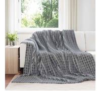 Couverture polaire VIDAXL 240 x 220 cm - Gris foncé, plaid léger et doux