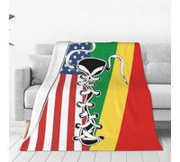 Couverture Polaire Vintage America Congo Congolese Flag Couverture en Peluche Haute Qualité Plaid Polaire Luxueuse Plaid Canape pour Chambre À Coucher Camping Toutes Les Saisons M