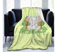 Couverture Polaire Watercolor Cute Elephant in The Couverture en Peluche Confortable Plaid Polaire Élégante Plaid Canape pour Camping Chambre À Coucher Canapé M