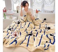 Couverture Pondérée De Peluche King Size, Jeté De Canapé, Couverture Épaisse, 2 Plis Recouvert De Lit De Raschel Réversible pour l'hiver d'automne(Beige-C,79x91 in(200x230cm))