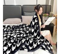 Couverture Pondérée De Peluche King Size, Jeté De Canapé, Couverture Épaisse, 2 Plis Recouvert De Lit De Raschel Réversible pour l'hiver d'automne(Black-A,60x80 in(150x200cm))