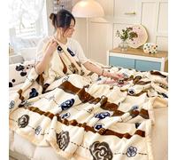 Couverture Pondérée De Peluche King Size, Jeté De Canapé, Couverture Épaisse, 2 Plis Recouvert De Lit De Raschel Réversible pour l'hiver d'automne(Beige-B,71x87 in(180x220cm))