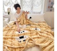 Couverture Pondérée De Peluche King Size, Jeté De Canapé, Couverture Épaisse, 2 Plis Recouvert De Lit De Raschel Réversible pour l'hiver d'automne(Yellow-A,60x80 in(150x200cm))