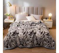 Couverture Pondérée De Peluche King Size, Jeté De Canapé, Couverture Épaisse, 2 Plis Recouvert De Lit De Raschel Réversible pour l'hiver d'automne(Flower-F,60x80 in(150x200cm))