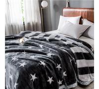 Couverture Pondérée De Peluche King Size, Jeté De Canapé, Couverture Épaisse, 2 Plis Recouvert De Lit De Raschel Réversible pour l'hiver d'automne(Gray-B,71x87 in(180x220cm))