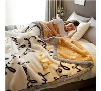 Couverture Pondérée De Peluche King Size, Jeté De Canapé, Couverture Épaisse, 2 Plis Recouvert De Lit De Raschel Réversible pour l'hiver d'automne(Beige-A,71x87 in(180x220cm))