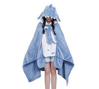 Couverture Portable en Forme de Requin - Cape de créatures à Capuche - Couverture en Peluche - Écharpe de Sommeil Multifonction - Housse en Polaire Chaude pour Adultes et - Costume de fête