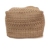 Couverture Pouf 17x17x13 en carré Ethnique Pouf Couverture Ottoman Coton Lin Amovible Sac de Haricot à Pied Repose de Pied capacité pour canapé pour Le Salon la Chambre (Noyau Non Inclus
