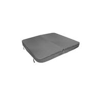 Couverture pour Jacuzzi Gris 210cm / 2.1m - PVC & Cuir - Spa Housse de Protection Bâche Protectrice Carrée pour Hot Tub Bain à Bulles - Pliable - 4 Sangles de Sécurité & 6 Poignées