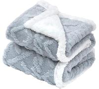 Couverture pour bébé, Couverture pour bébé Sherpa Douce et floue 3D, Tout-Petits garçons et Filles, Couverture Moelleuse réversible pour Berceau, Poussette, Sieste, extérieur (Gris, 76x101cm)