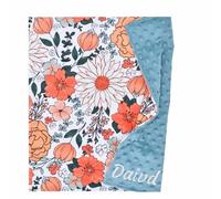 Couverture Pour Bébé Douce Et Douillette,Personnalisée Brodée Prénom Couverture Et Doudou,Personnalisable Couverture Bebe,Mini Couverture Pour Naissance Bébé Fille Bébé Garçon,Cadeaux Couverture