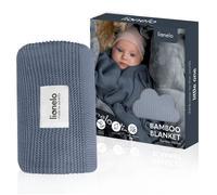 Lionelo Couverture bébé légère Bambou 100% coton 100x75 cm Bleu antibactérienne hypoallergénique