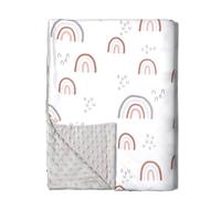 Couverture pour Bébé en Velours de Haricot -70 x 100 cm- 3D-Tactile Baby Blanket, Extra Douce Couverture en Polaire Enfant, Couette à Double Face Chaude pour Bébé Fille ou Garçon/Apaiser Dormir (B)