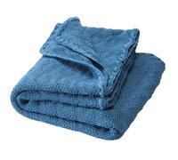 Couverture pour bébé et enfant - 100 % laine mérinos bio - Douce et chaude - 80 x 100 cm - Durable et équitable - Motif Ajour intemporel - Idéale pour les nouveau-nés - Fabriquée en Allemagne - Bleu