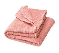 Couverture pour bébé et enfant - 100 % mérinos bio - Douce et chaude - 80 x 100 cm - Durable et équitable - Motif Ajour intemporel - Idéale pour les nouveau-nés - Fabriquée en Allemagne - Rose doux