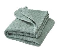 Couverture pour bébé et enfant - 100 % mérinos bio - Douce et chaude - 80 x 100 cm - Durable et équitable - Motif Ajour intemporel - Idéale pour les nouveau-nés - Fabriquée en Allemagne - Jade