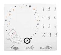 Couverture pour Bébé Milestone Couverture Mensuelle pour Bébé Motif de Chat Couverture pour Tableau de Croissance du Mois de Photo pour Bébé 47,2 X 45,2 Pouces(Numéros de chat)