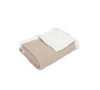 Couverture pour bébé ULLENBOOM ® 70 x 100 cm sable (fabriquée dans l'UE) - En coton et polaire selon la norme OEKO-TEX, idéale comme couverture pour bébé en hiver et en automne