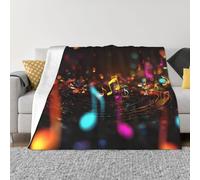 Couverture pour canapé, lit ultra douce et confortable, motif notes de musique colorées pour toutes saisons, chaude, légère et chaude, pour canapé, chambre à coucher, salon, 203,2 x 152,4 cm