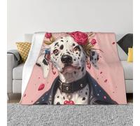 Couverture pour canapé, motif floral dalmatien, douce, duveteuse, confortable, chaude, légère et confortable, en flanelle pelucheuse et jeté pour canapé-lit, utilisation en toutes saisons, 101,6 x