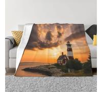 Couverture pour canapé, super douce et confortable, micro phare au coucher du soleil, pour toutes saisons, chaude, légère et chaude, pour canapé, chambre à coucher, salon, 127 x 101,6 cm