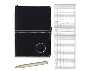 Couverture pour carnet de parcours, en cuir PU imperméable, accessoire de golf compatible avec le jeu, design portable avec porte-stylo élas