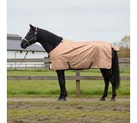 Couverture pour cheval Cappuccino en polyester 125 cm imperméable, coupe-vent, respirante pour écurie, pâturage, extérieur, avec sangle réglable et rabat de queue, idéale pour la transition d'hiver et